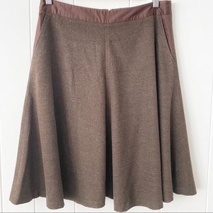 Anthropologie Elevenses heathered brown skirt